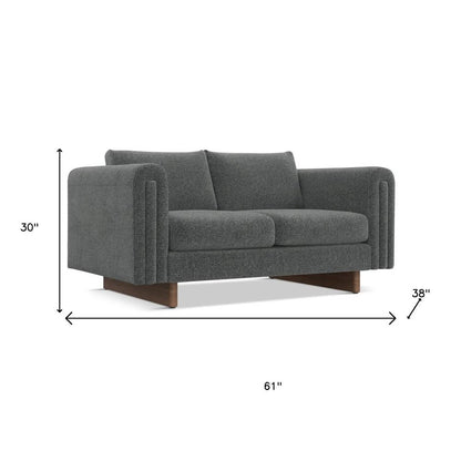 61" Dark Gray Fabric Sofa
