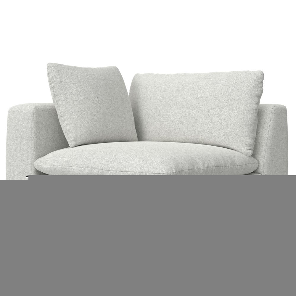125" Gray Fabric Modular Sofa With Brown Legs
