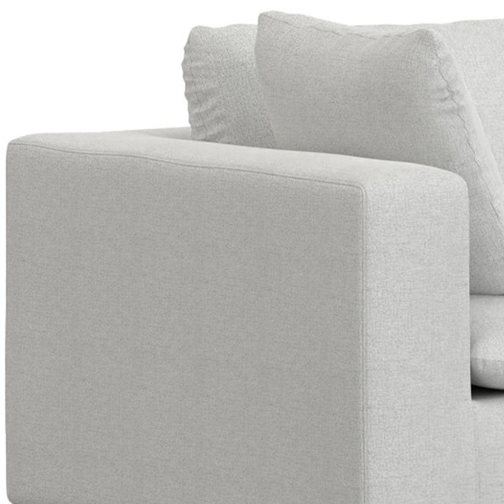125" Gray Fabric Modular Sofa With Brown Legs