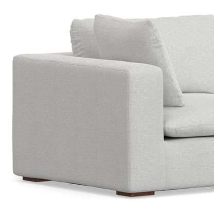 125" Gray Fabric Modular Sofa With Brown Legs