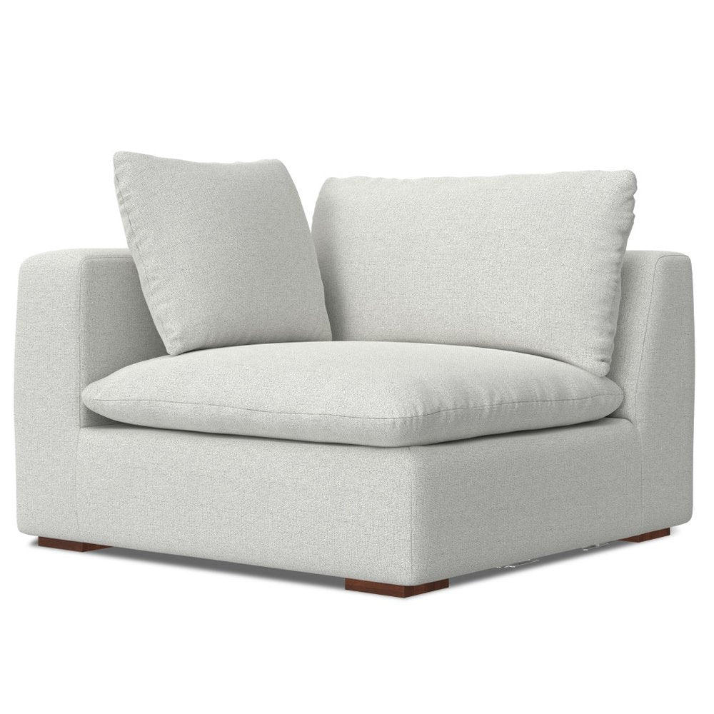 125" Gray Fabric Sofa With Ottoman With Brown Legs