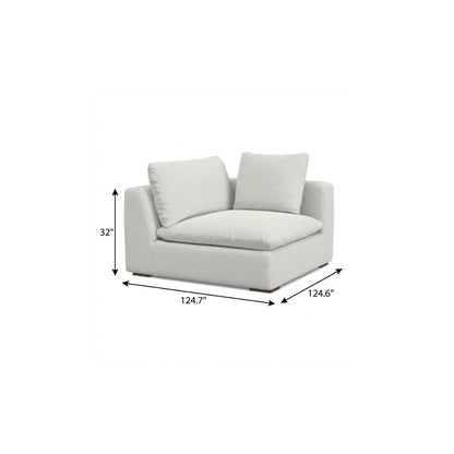 125" Gray Fabric Sofa With Ottoman With Brown Legs