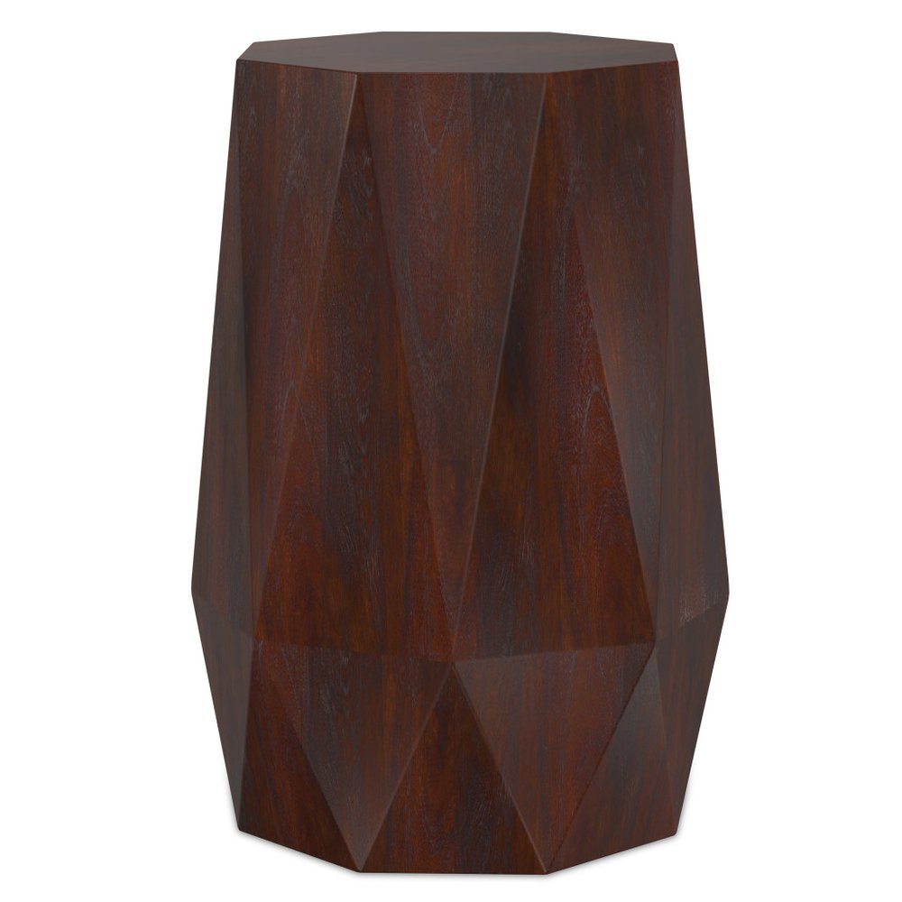 21" Brown Solid Wood Free Form End Table