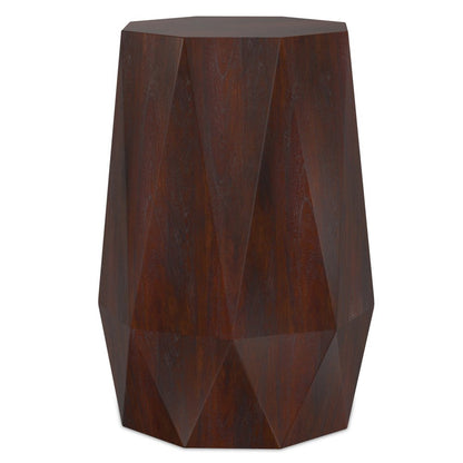 21" Brown Solid Wood Free Form End Table