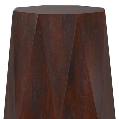 21" Brown Solid Wood Free Form End Table