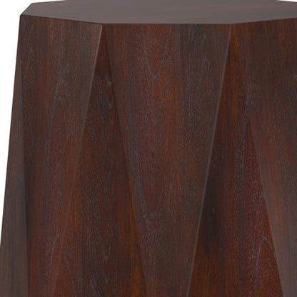 21" Brown Solid Wood Free Form End Table