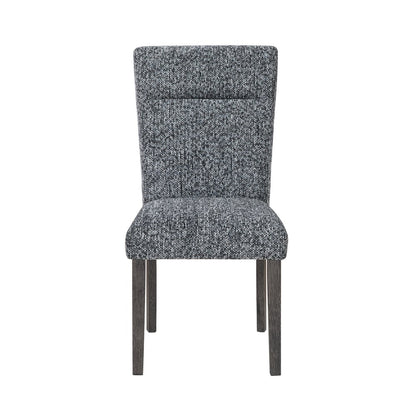 Set of Two Gray and Brown Upholstered Dining Side Chairs