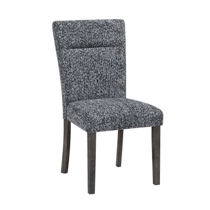 Set of Two Gray and Brown Upholstered Dining Side Chairs