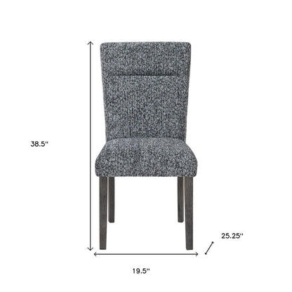 Set of Two Gray and Brown Upholstered Dining Side Chairs