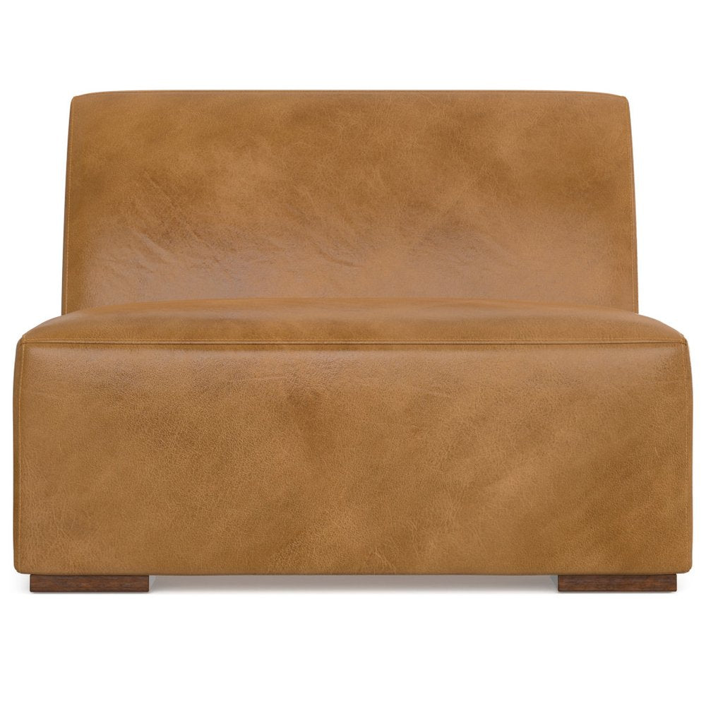 34" Sienna and Brown Leather Arm Chair