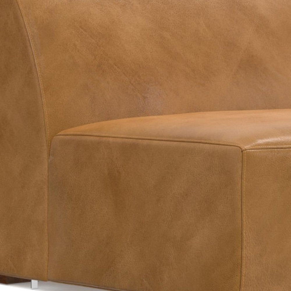 34" Sienna and Brown Leather Arm Chair