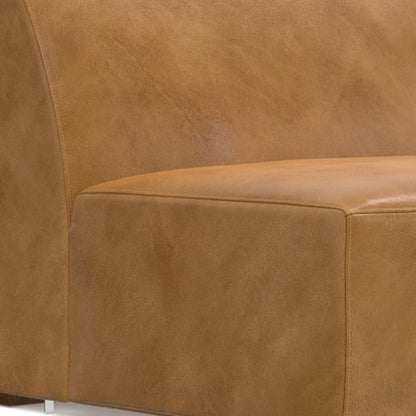 34" Sienna and Brown Leather Arm Chair