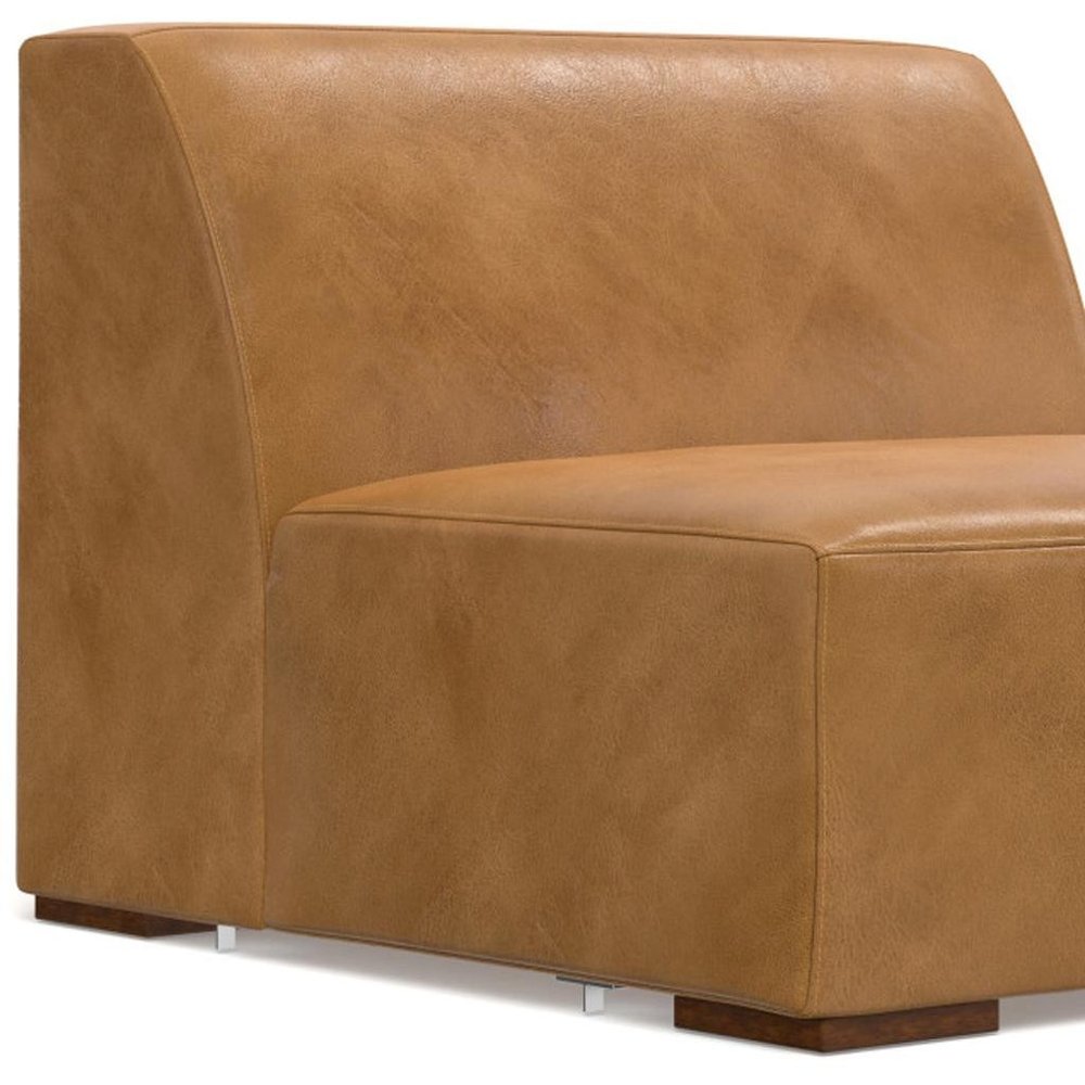 34" Sienna and Brown Leather Arm Chair