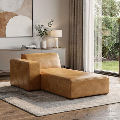 44" Sienna and Brown Leather Arm Chair