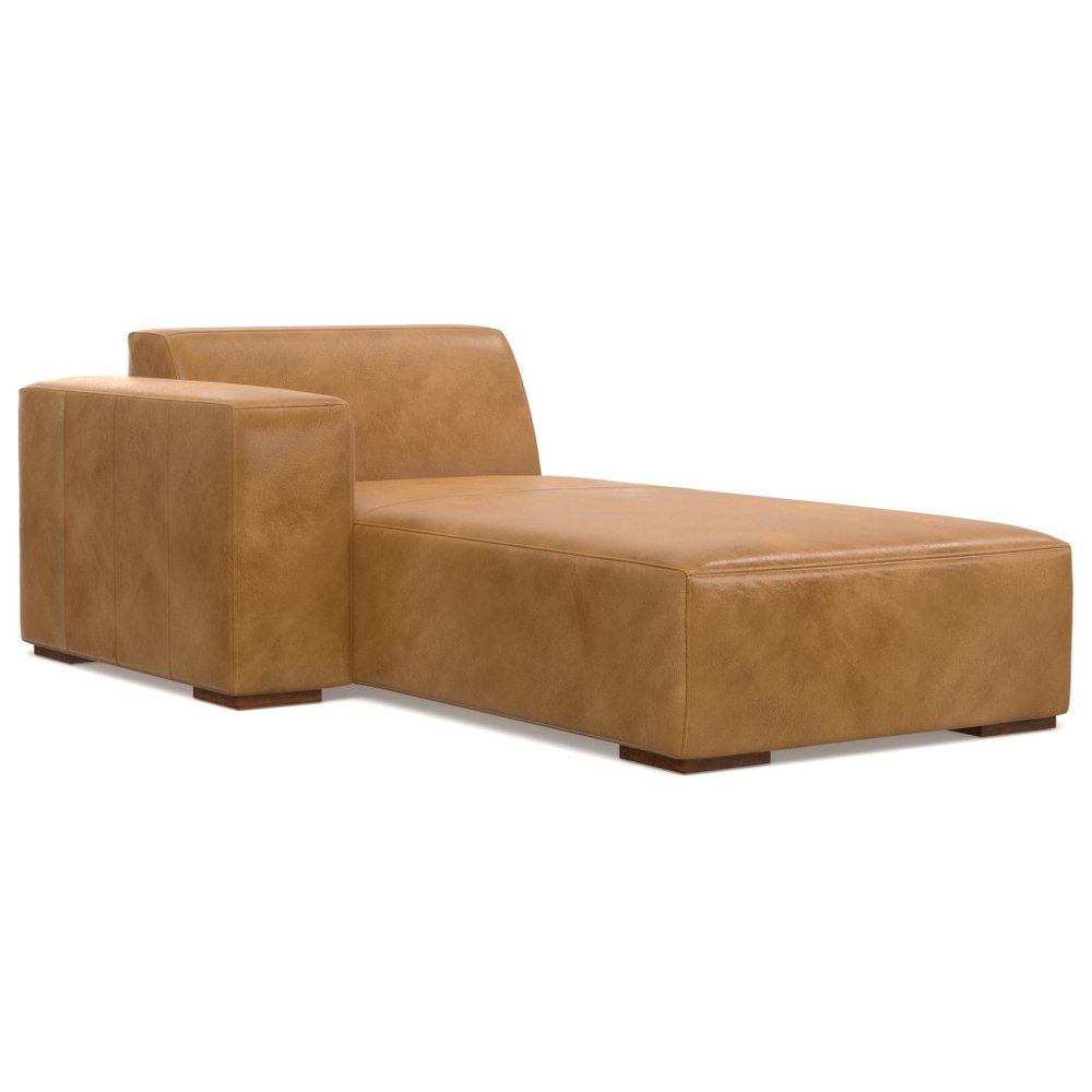 44" Sienna and Brown Leather Arm Chair