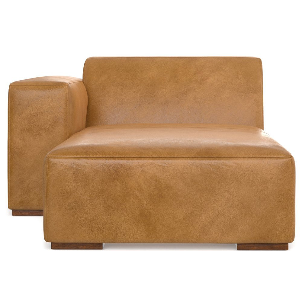 44" Sienna and Brown Leather Arm Chair