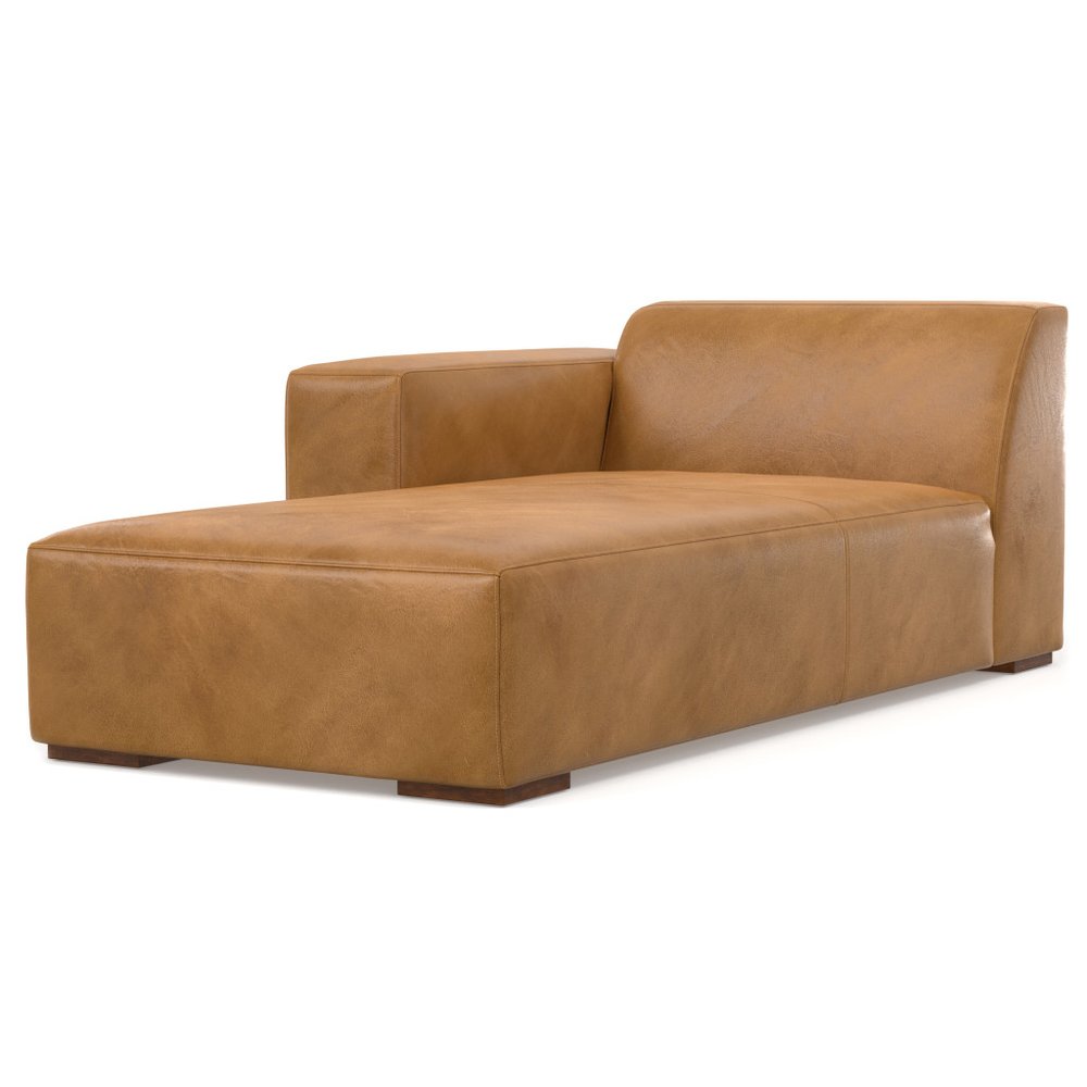 44" Sienna and Brown Leather Arm Chair