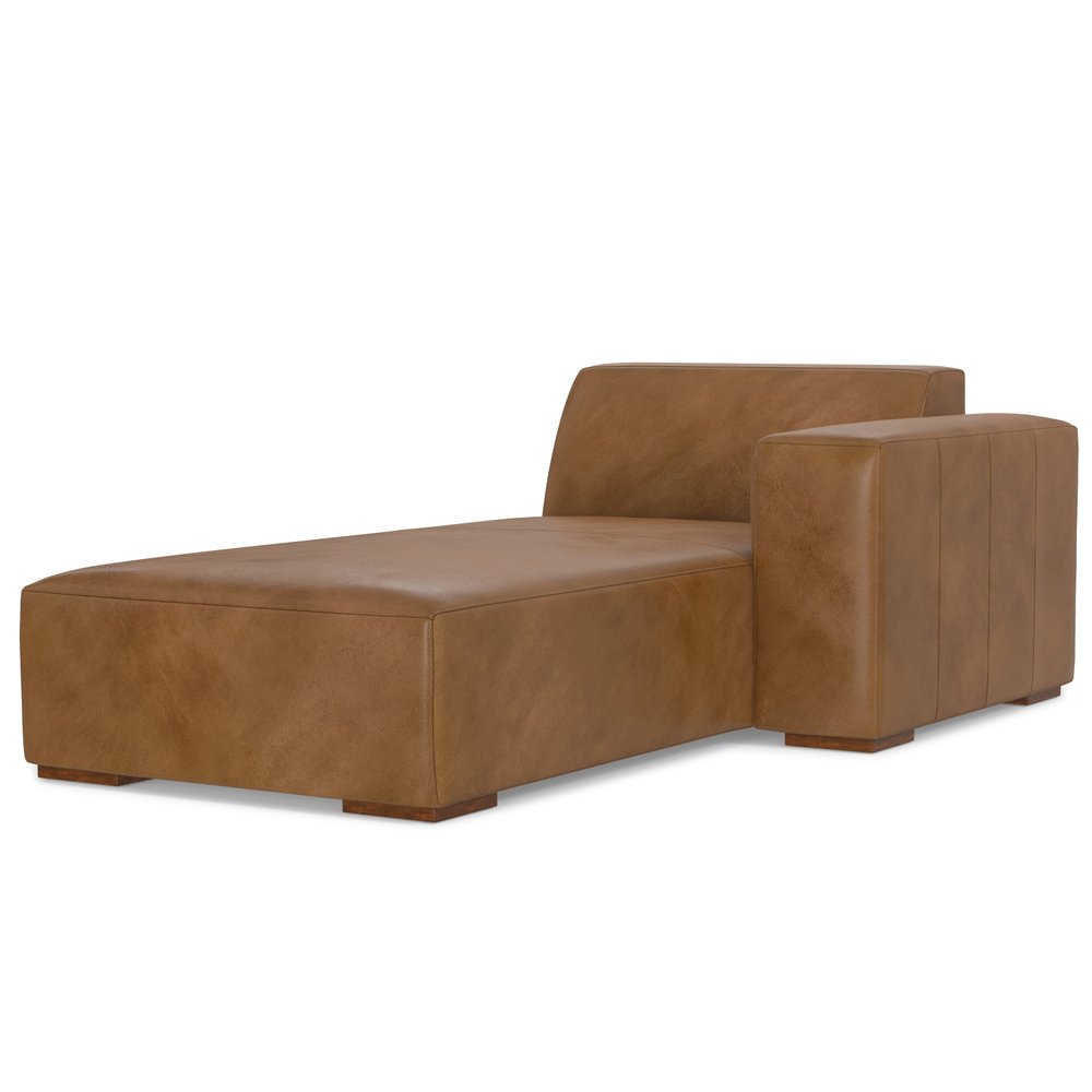 44" Brown Leather Arm Chair