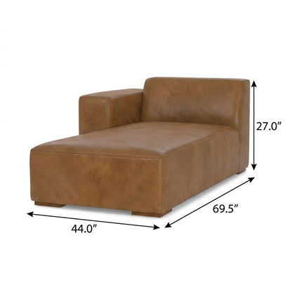 44" Brown Leather Arm Chair