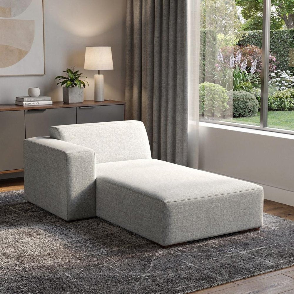44" Gray and Brown Fabric Arm Chair