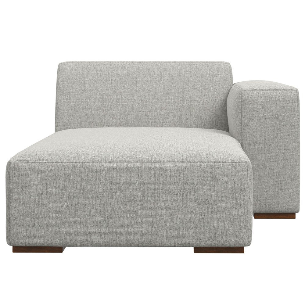 44" Gray and Brown Fabric Arm Chair