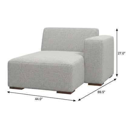 44" Gray and Brown Fabric Arm Chair