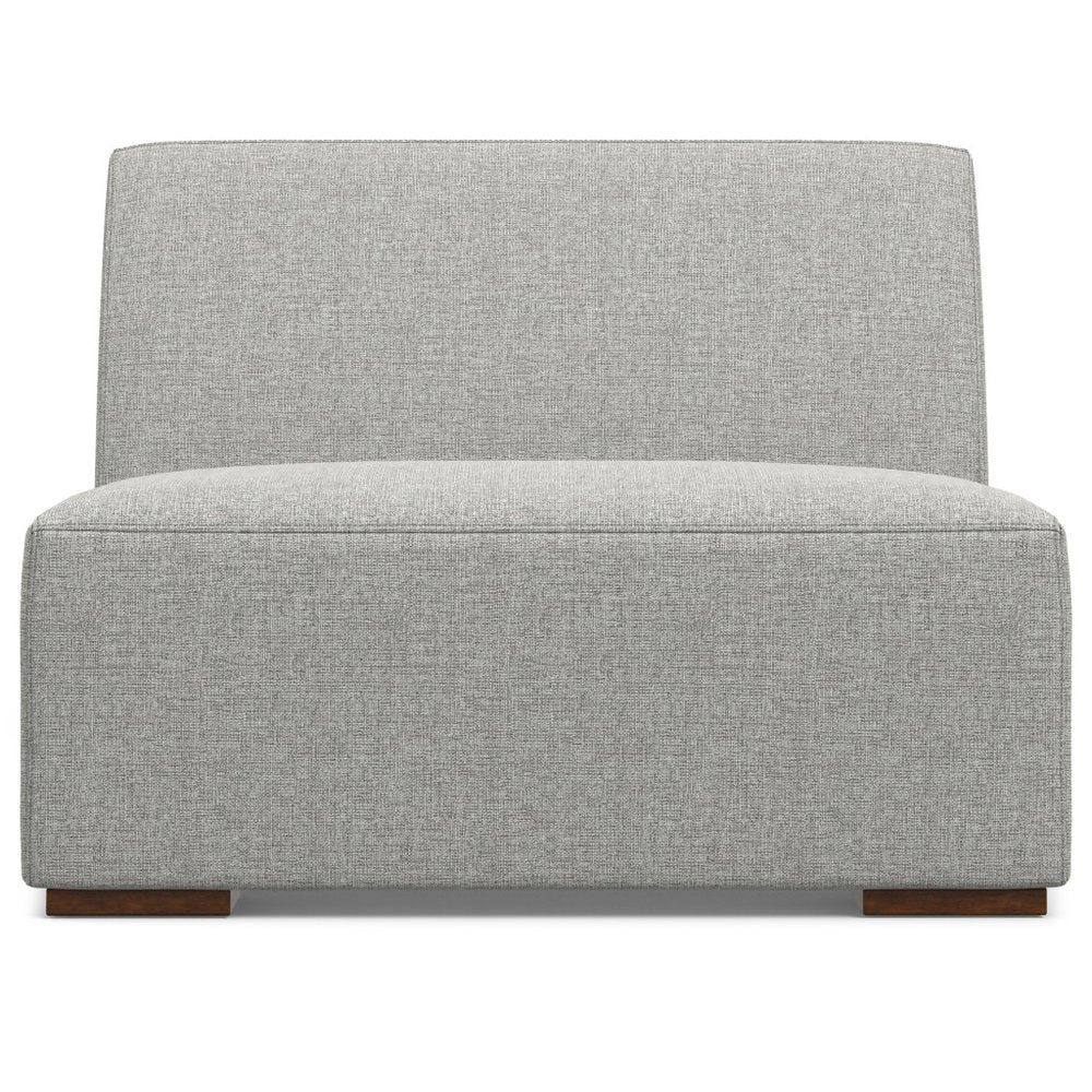 34" Gray and Brown Fabric Arm Chair