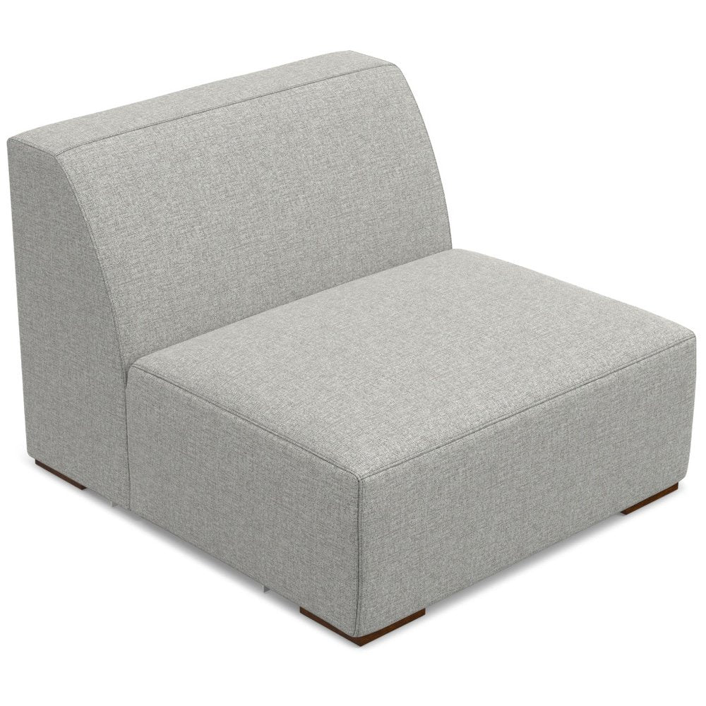 34" Gray and Brown Fabric Arm Chair