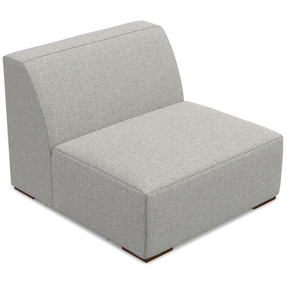34" Gray and Brown Fabric Arm Chair