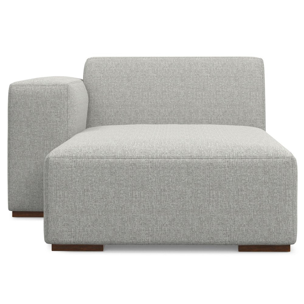 44" Gray and Brown Fabric Arm Chair
