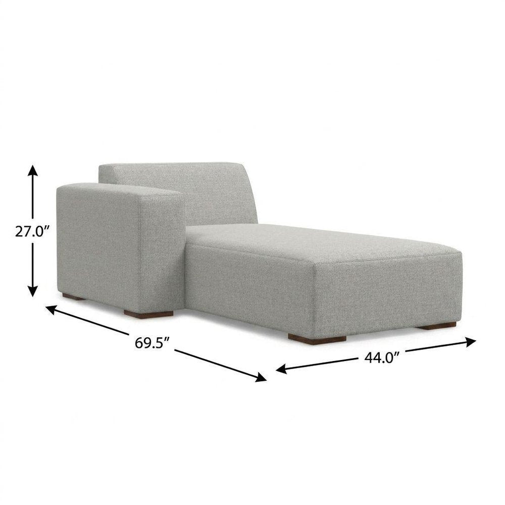 44" Gray and Brown Fabric Arm Chair
