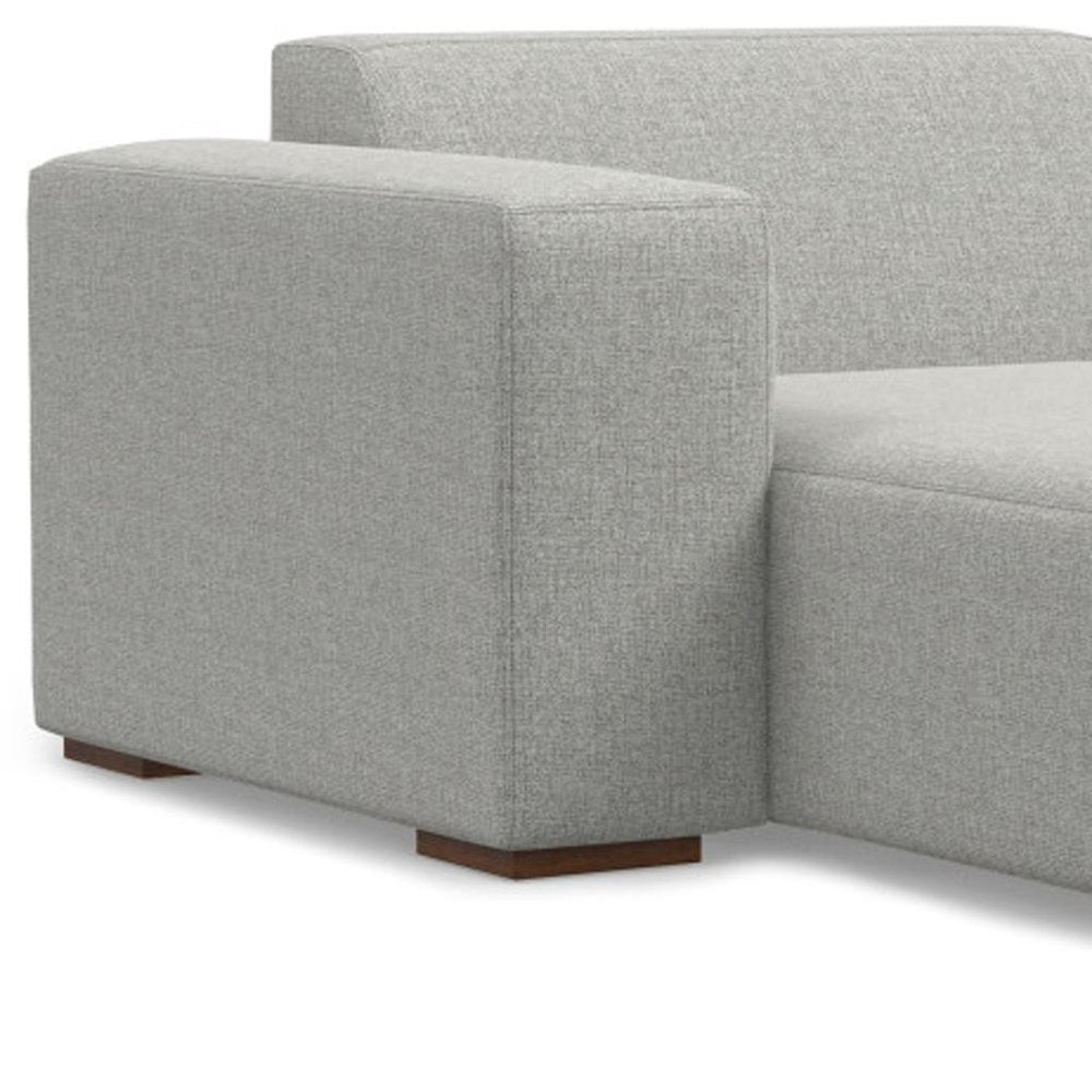 44" Gray and Brown Fabric Arm Chair