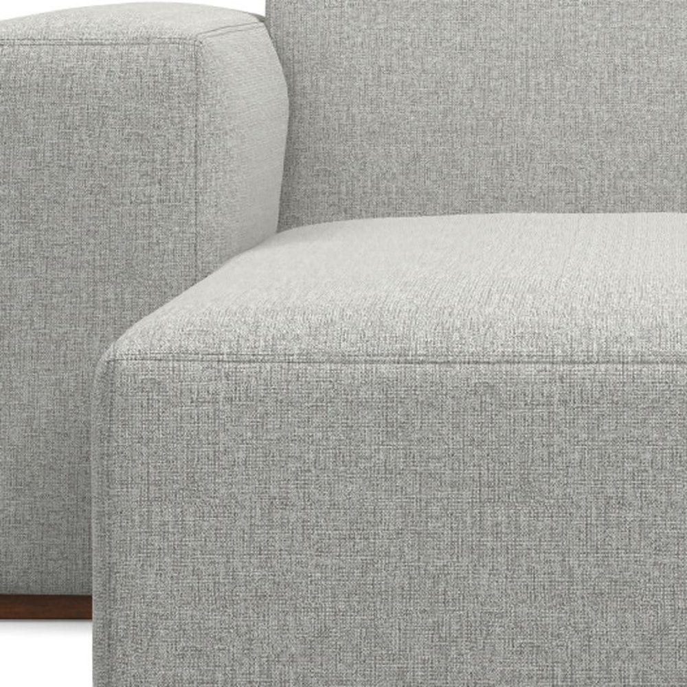44" Gray and Brown Fabric Arm Chair