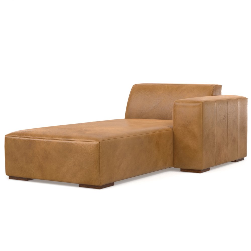 44" Sienna and Brown Leather Arm Chair