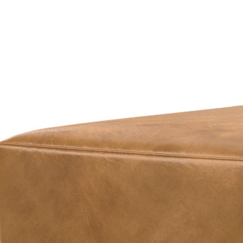 44" Sienna and Brown Leather Arm Chair