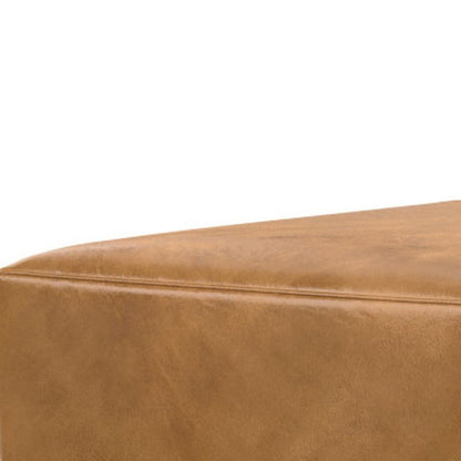 44" Sienna and Brown Leather Arm Chair