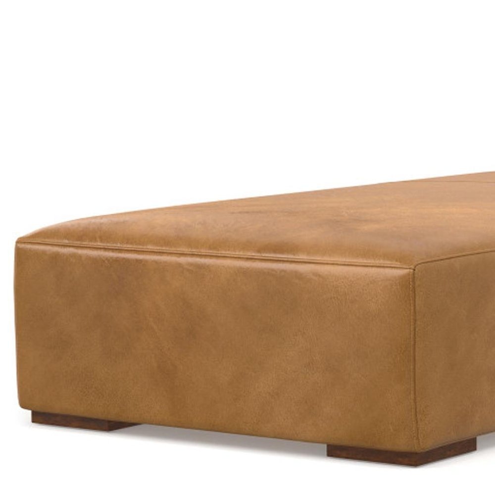 44" Sienna and Brown Leather Arm Chair