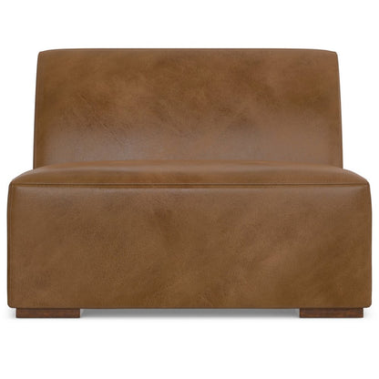 34" Brown Leather Arm Chair