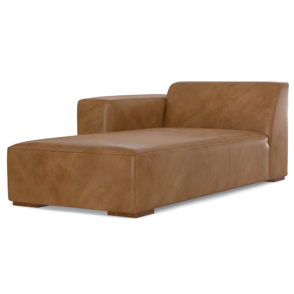44" Brown Leather Arm Chair