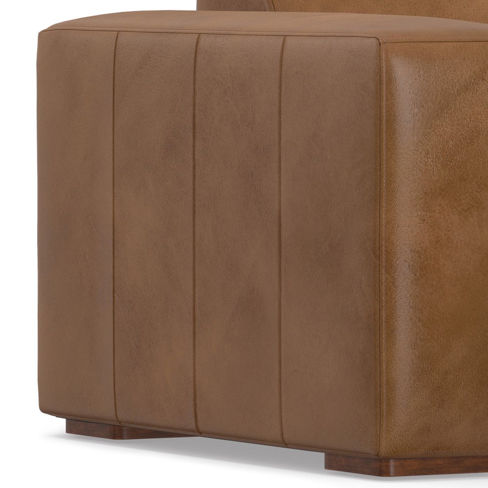 44" Brown Leather Arm Chair