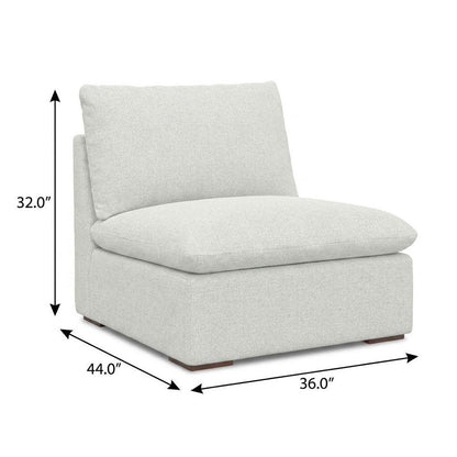 36" Gray and Brown Fabric Arm Chair