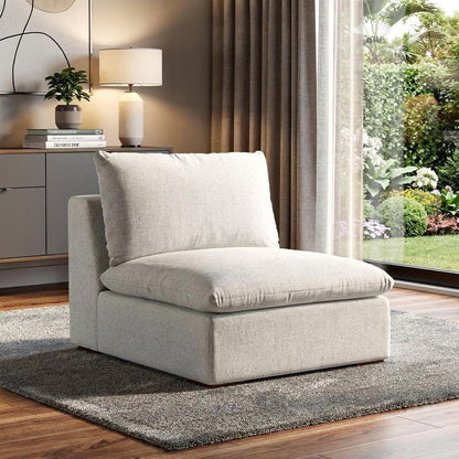36" Gray and Brown Fabric Arm Chair