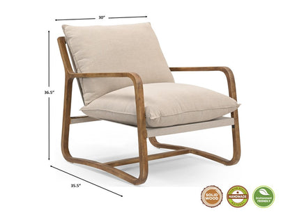 Set of Three Brown Solid Wood Round Solid Furniture Set