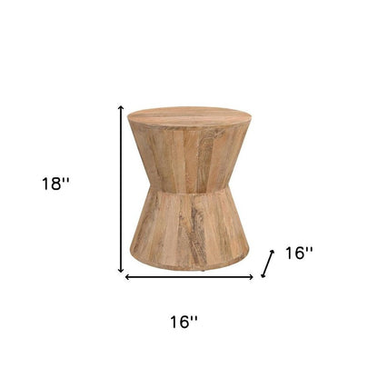 Set of Three Brown Solid Wood Round Solid Furniture Set