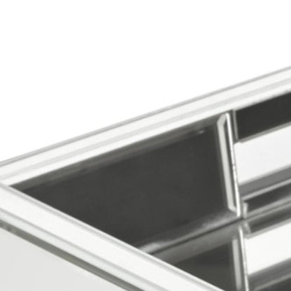 16" Silver Mirrored Glass Serving Tray With Handles