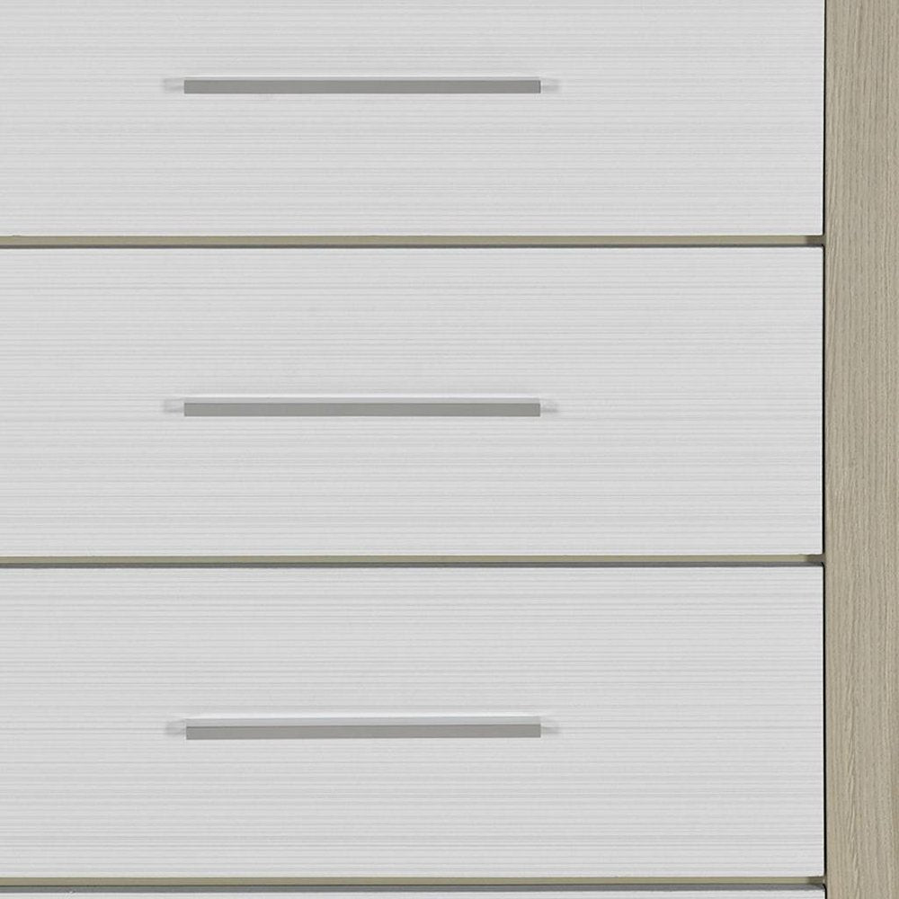 31" Natural And White Wood Four Drawer Dresser