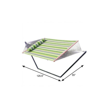 Green And Yellow Striped Double Hammock