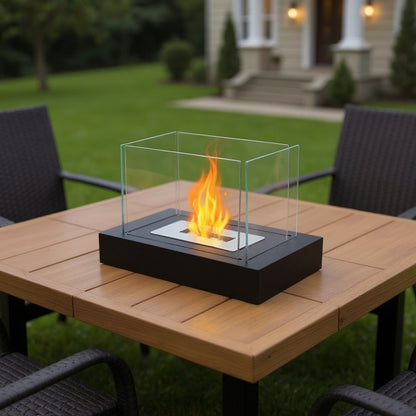 14" Black Metal Free Standing BioEthanol Fireplace