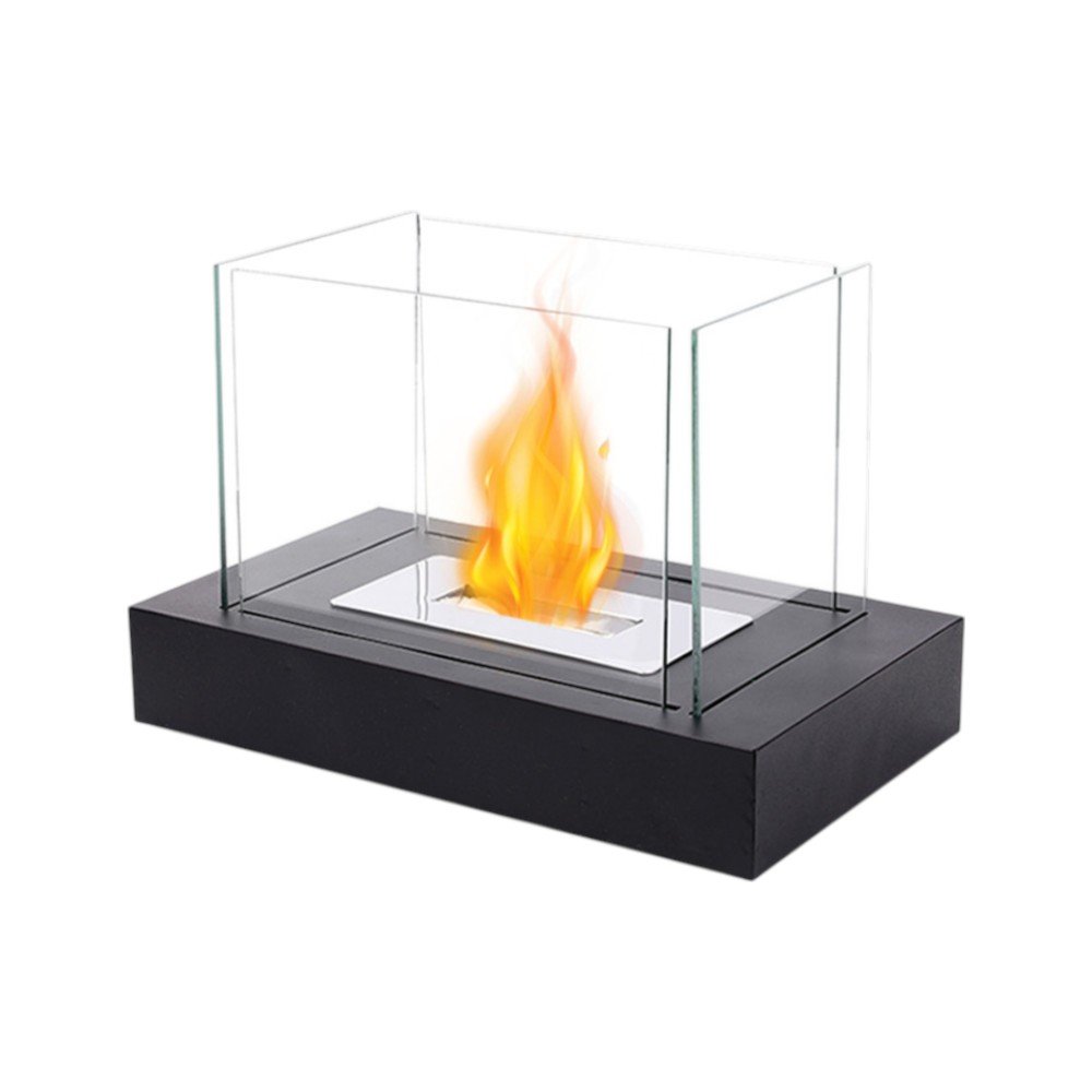 14" Black Metal Free Standing BioEthanol Fireplace