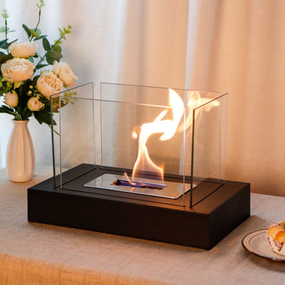 14" Black Metal Free Standing BioEthanol Fireplace